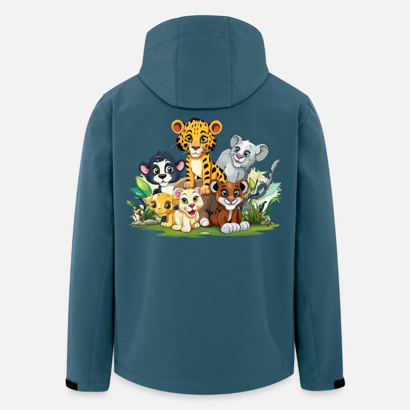 Tierfreunde im Dschungel - Recycelte Männer Softshell-Jacke Discoverer von Stanley/Stella - Dunkles Petrol