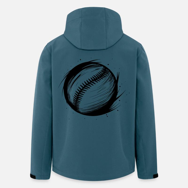 Baseball Ball Skizze - Recycelte Männer Softshell-Jacke von Stanley/Stella - Dunkles Petrol