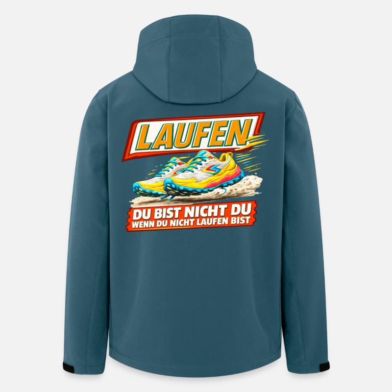 Laufen - Du bist nur Du wenn Du läufst - Recycelte Männer Softshell-Jacke von Stanley/Stella - Dunkles Petrol