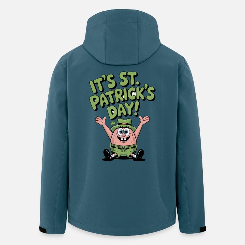 Étoile de mer verte St Patrick Design - Veste softshell homme en polyester recyclé Stanley/Stella - bleu pétrole foncé