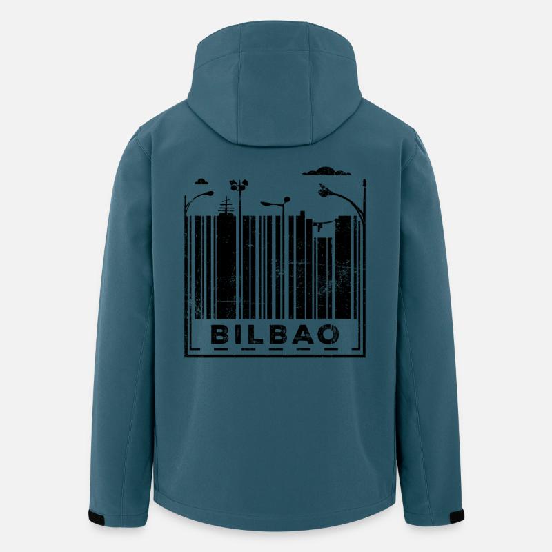 Code-barres de Bilbao - Veste softshell homme en polyester recyclé Stanley/Stella - bleu pétrole foncé