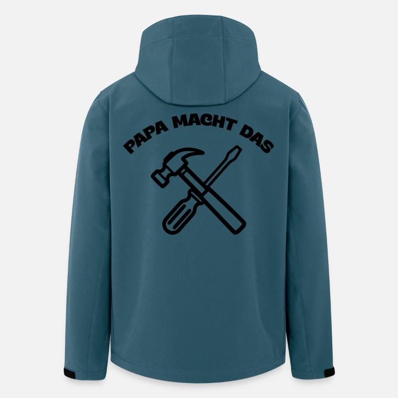 Papa macht das –Heimwerker & Vatertag  - Recycelte Männer Softshell-Jacke von Stanley/Stella - Dunkles Petrol