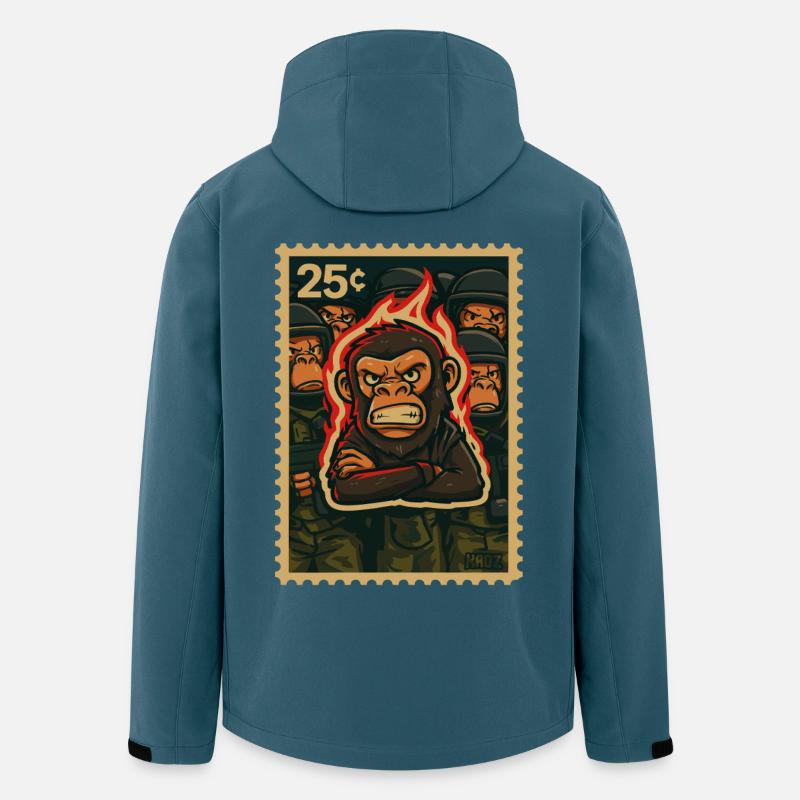 Feuer und Affe Protest - Recycelte Männer Softshell-Jacke von Stanley/Stella - Dunkles Petrol