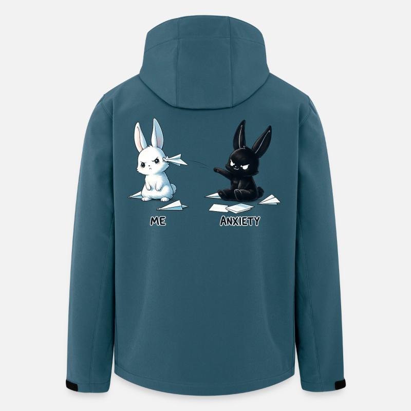 Conception du mème Fear Bunny - Veste softshell homme en polyester recyclé Stanley/Stella - bleu pétrole foncé