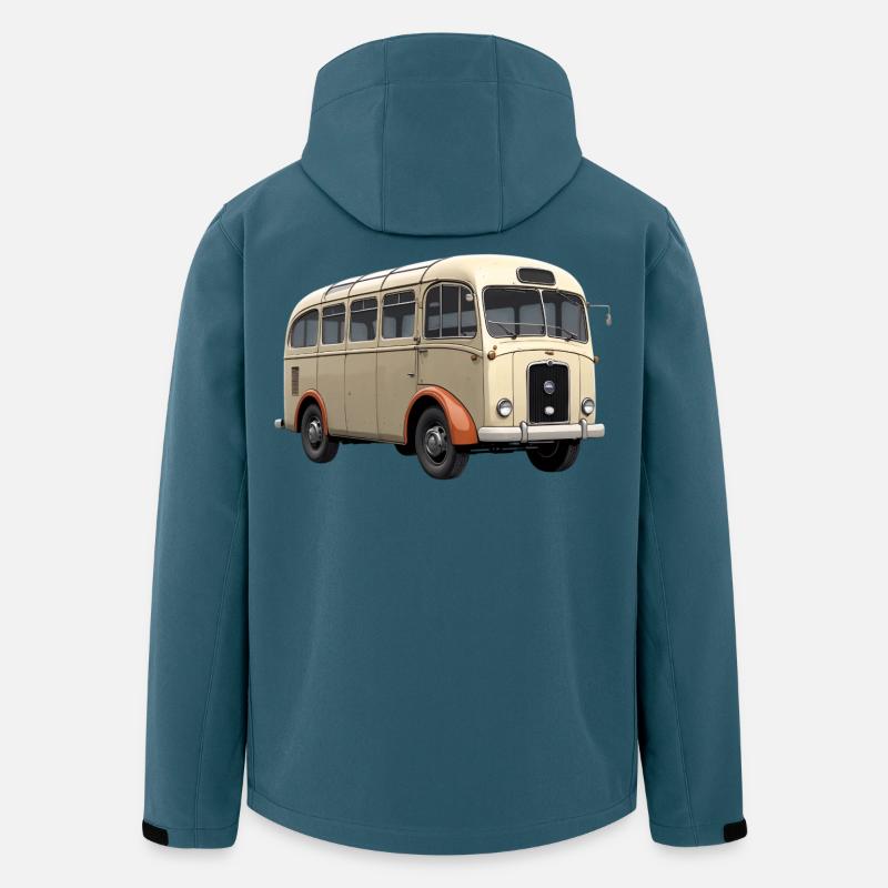 Vintager Bus Retrolook - Recycelte Männer Softshell-Jacke von Stanley/Stella - Dunkles Petrol