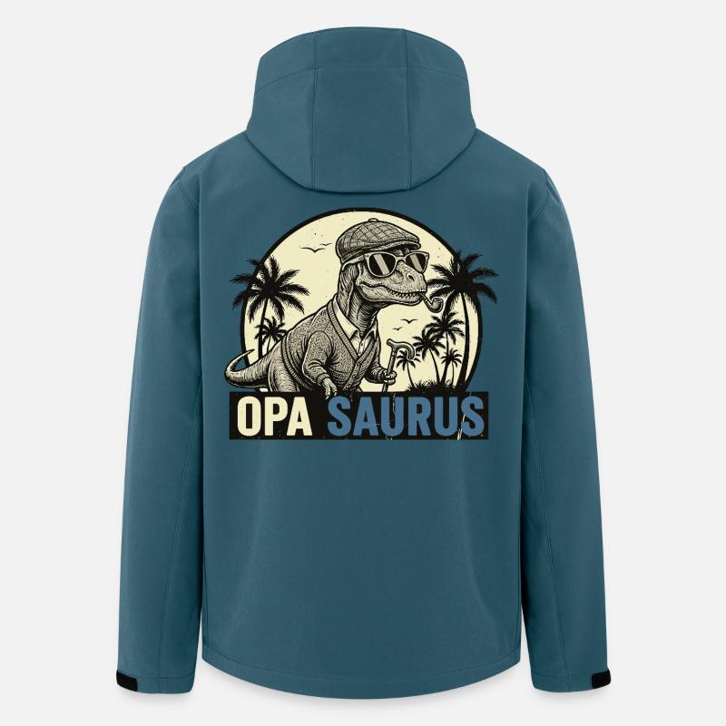 Opasaurus Rex – Lustiges Opa Dinosaurier Geschenk - Recycelte Männer Softshell-Jacke von Stanley/Stella - Dunkles Petrol