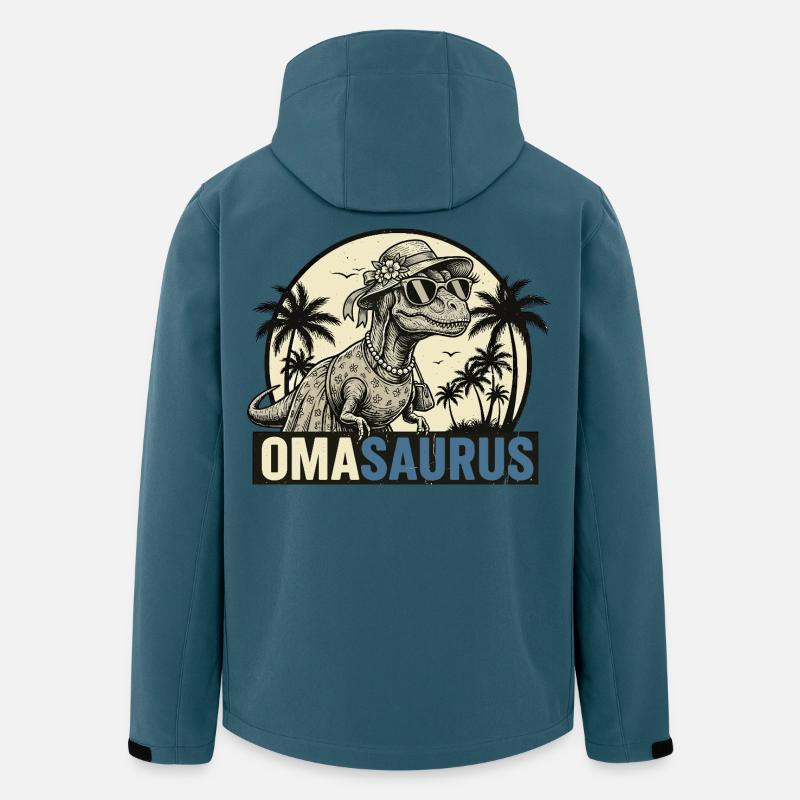 Omasaurus Rex – Lustiges Oma Dinosaurier Geschenk - Recycelte Männer Softshell-Jacke von Stanley/Stella - Dunkles Petrol