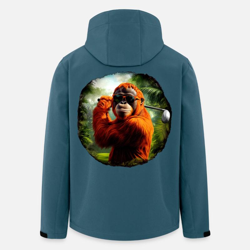 Orang-Utans Golf / Affe - Recycelte Männer Softshell-Jacke von Stanley/Stella - Dunkles Petrol