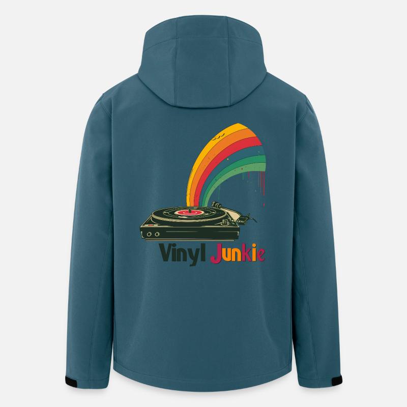 Vinyl Junkie Retro Turntable Design - Men’s Recycled Softshell Jacket by Stanley/Stella - stargazer