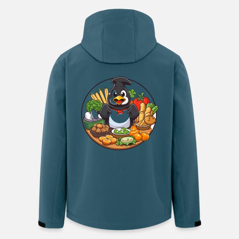Kochpinguin im Gemüsekorb - Recycelte Männer Softshell-Jacke von Stanley/Stella - Dunkles Petrol