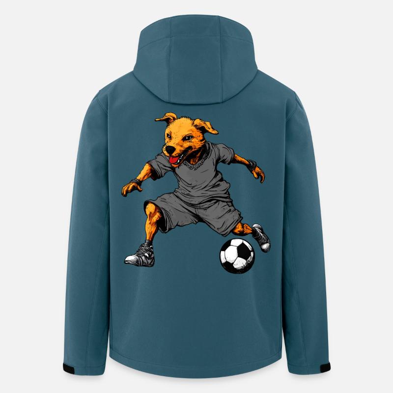 Fussballer Hund - Recycelte Männer Softshell-Jacke von Stanley/Stella - Dunkles Petrol
