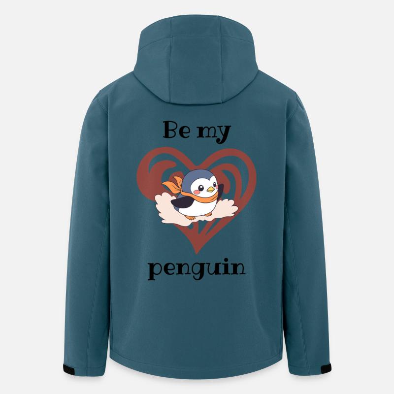Herzpinguin mit Schal - Recycelte Männer Softshell-Jacke von Stanley/Stella - Dunkles Petrol
