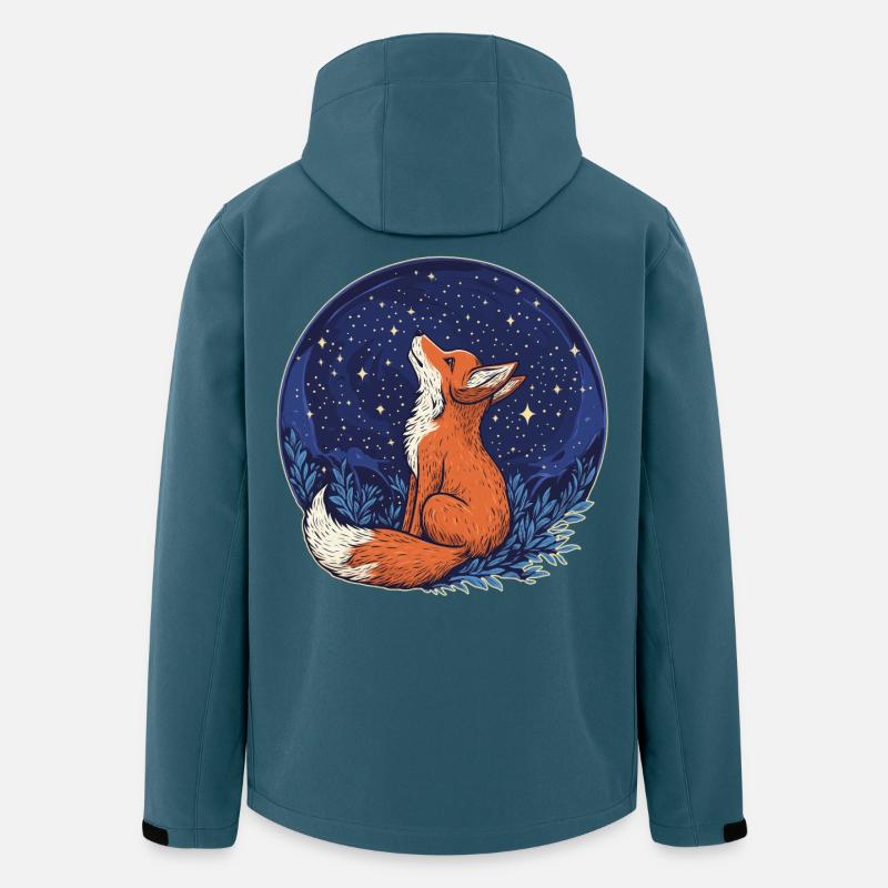 Fuchs und Sterne - Recycelte Männer Softshell-Jacke von Stanley/Stella - Dunkles Petrol