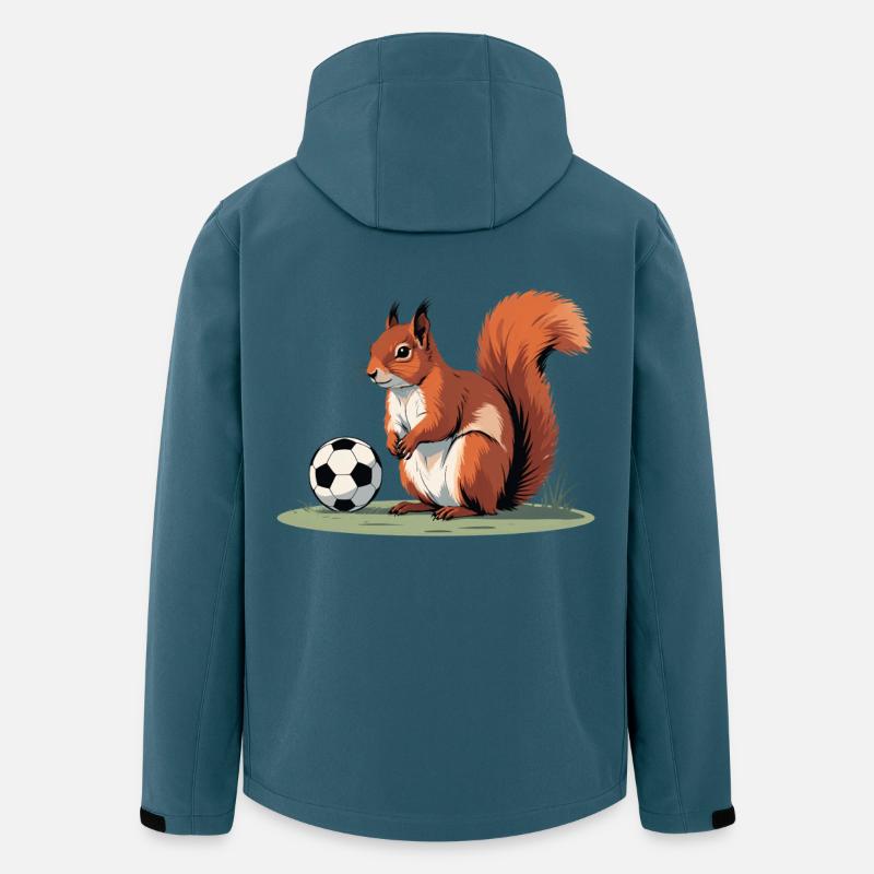 Eichhörnchen Fußballheld - Recycelte Männer Softshell-Jacke von Stanley/Stella - Dunkles Petrol