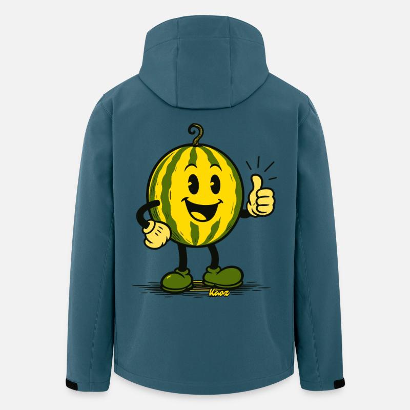 Fröhliche Wassermelone Cartoon - Recycelte Männer Softshell-Jacke von Stanley/Stella - Dunkles Petrol