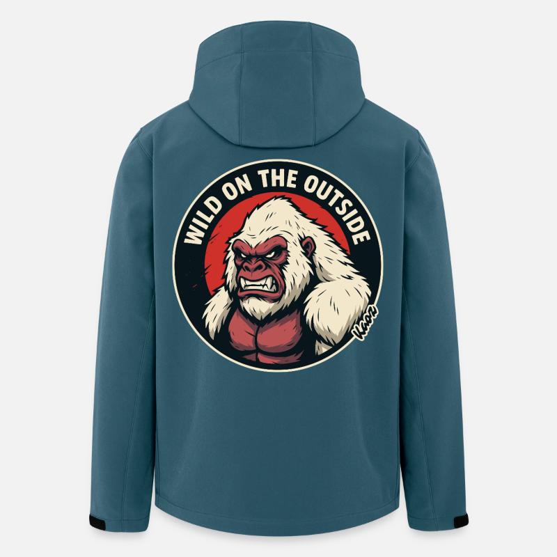 Wilder Gorilla Außen Wild - Recycelte Männer Softshell-Jacke von Stanley/Stella - Dunkles Petrol