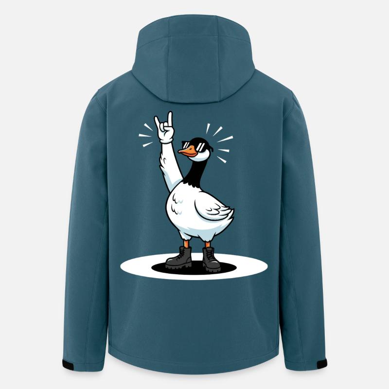 Gans Rock Musik Fan Geschenkidee - Recycelte Männer Softshell-Jacke von Stanley/Stella - Dunkles Petrol