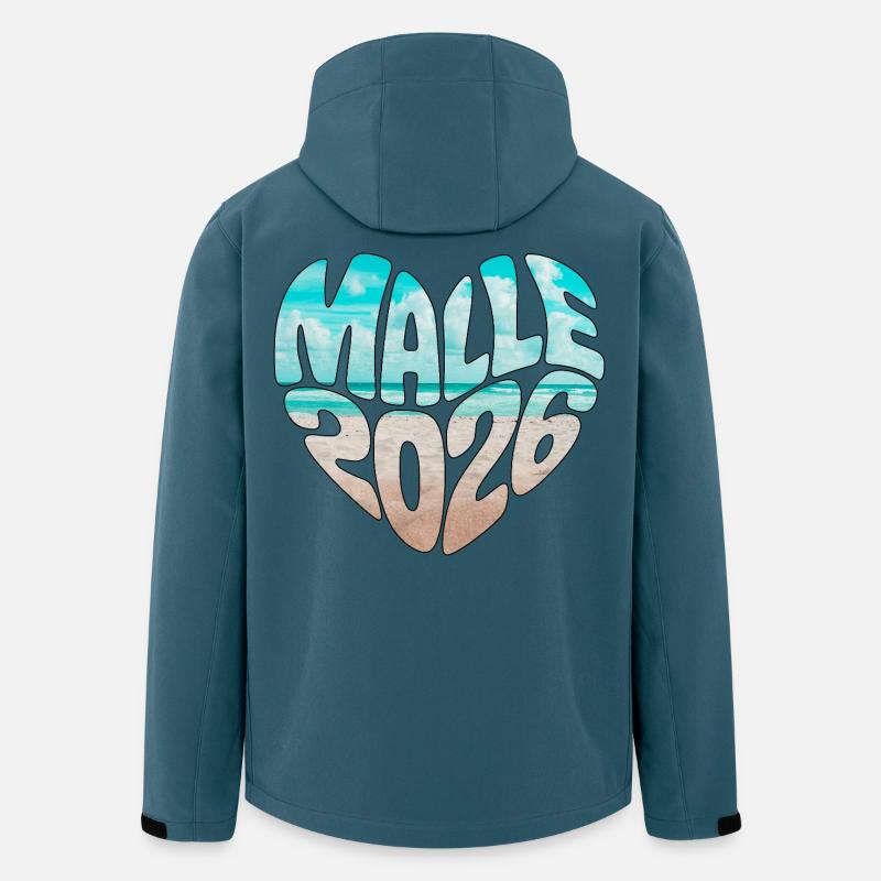 Mallorca Malle 2026 Herz (Version Meer Strand) - Recycelte Männer Softshell-Jacke von Stanley/Stella - Dunkles Petrol