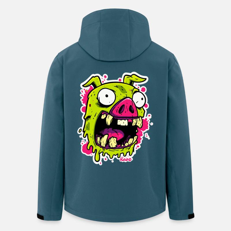 Zombi Schweine Gesicht  - Recycelte Männer Softshell-Jacke von Stanley/Stella - Dunkles Petrol