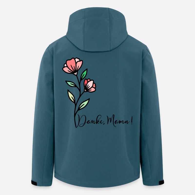 Muttertag Blumen Danke Mama - Recycelte Männer Softshell-Jacke von Stanley/Stella - Dunkles Petrol