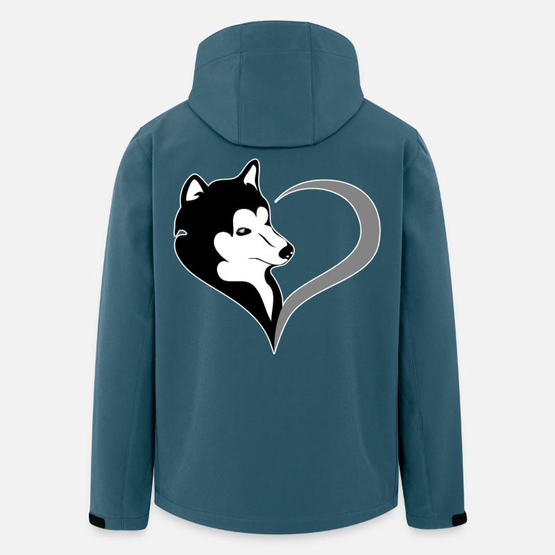 Herz Husky Silhouette - Recycelte Männer Softshell-Jacke von Stanley/Stella - Dunkles Petrol