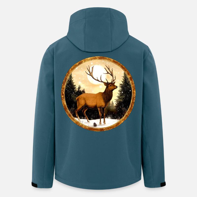 Hirsche Style - Recycelte Männer Softshell-Jacke von Stanley/Stella - Dunkles Petrol