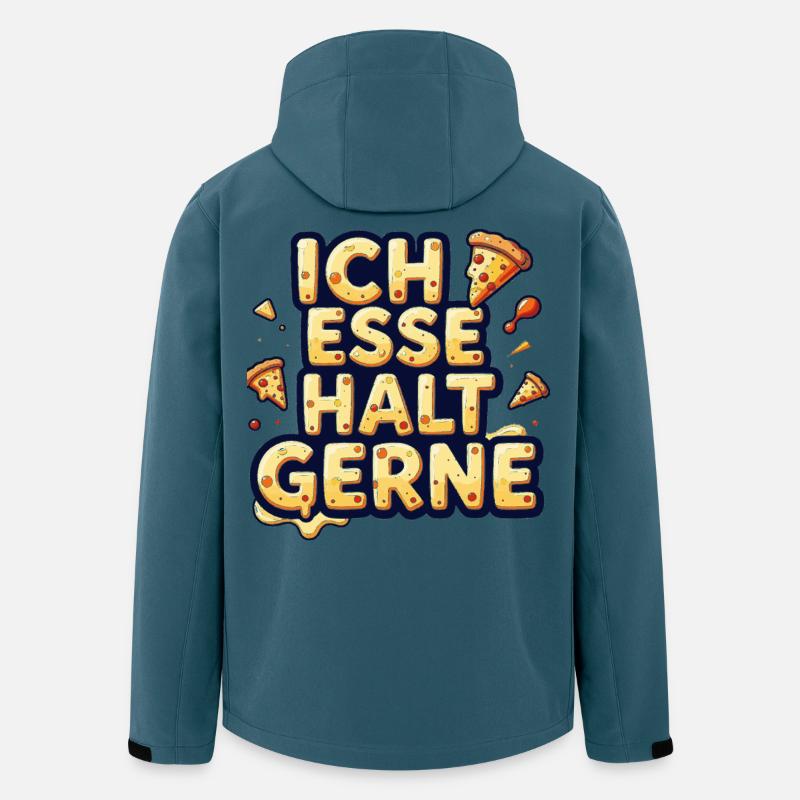 Ich esse halt gerne Pizza - Recycelte Männer Softshell-Jacke von Stanley/Stella - Dunkles Petrol