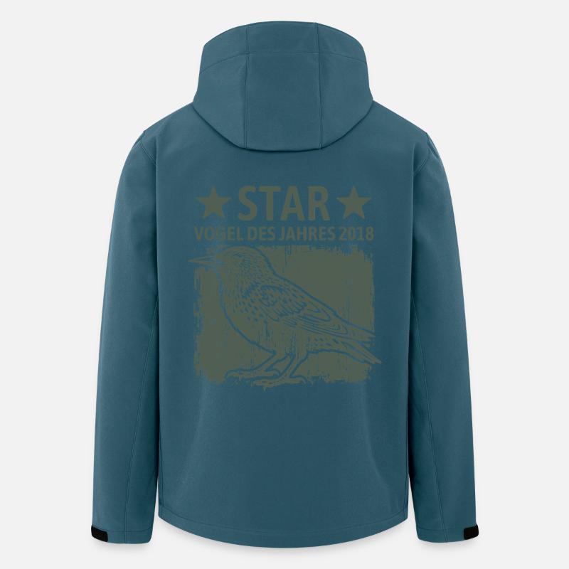 Star | Vogel des Jahres 2018 - Recycelte Männer Softshell-Jacke von Stanley/Stella - Dunkles Petrol