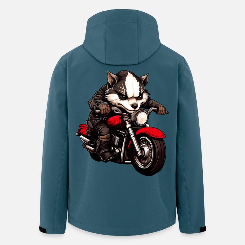 Dachs Motorrad - Recycelte Männer Softshell-Jacke von Stanley/Stella - Dunkles Petrol