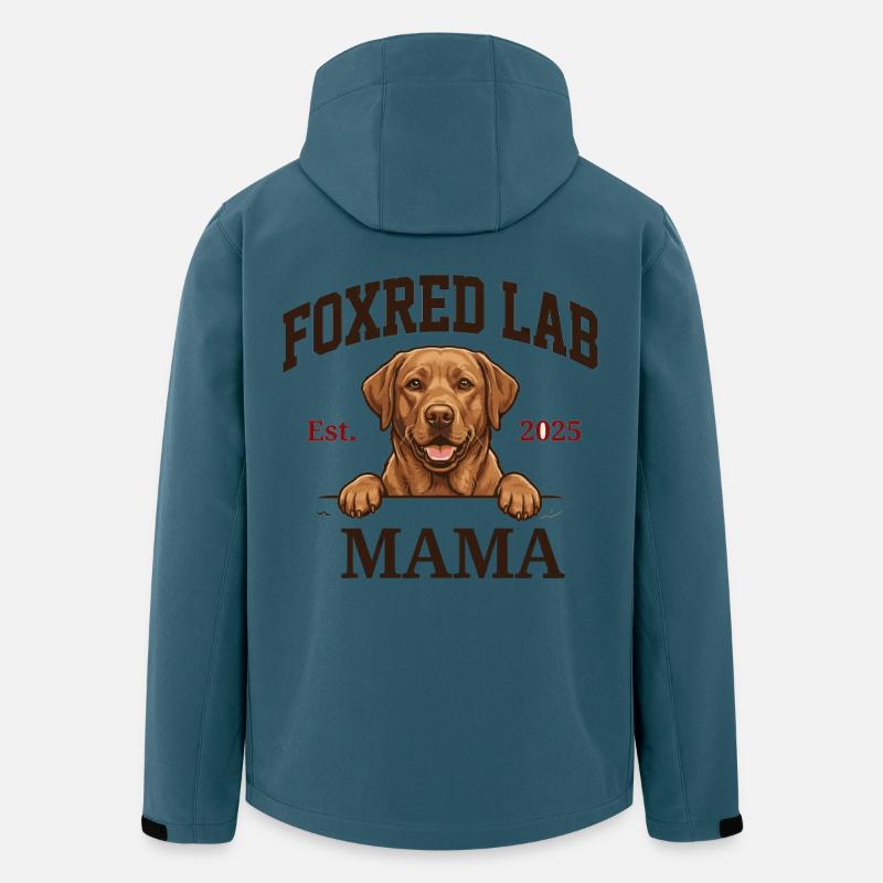 Foxred Lab Mama Est. 2025 – Hunde Mama Design - Recycelte Männer Softshell-Jacke von Stanley/Stella - Dunkles Petrol