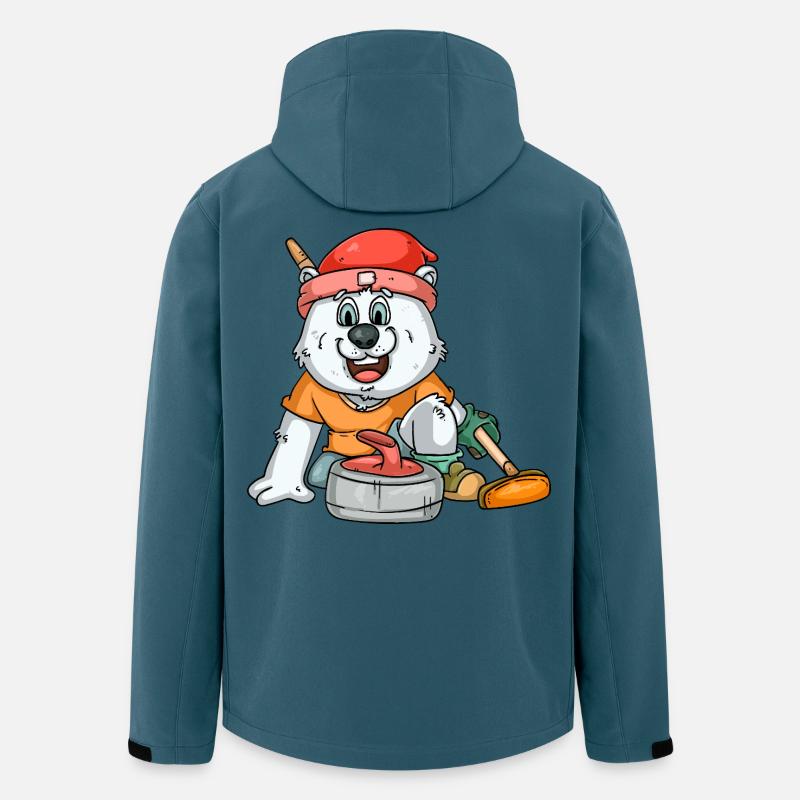 Curlingspieler Eisbär - Recycelte Männer Softshell-Jacke von Stanley/Stella - Dunkles Petrol