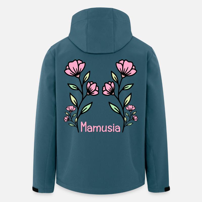 Mama-Blumen - Recycelte Männer Softshell-Jacke von Stanley/Stella - Dunkles Petrol