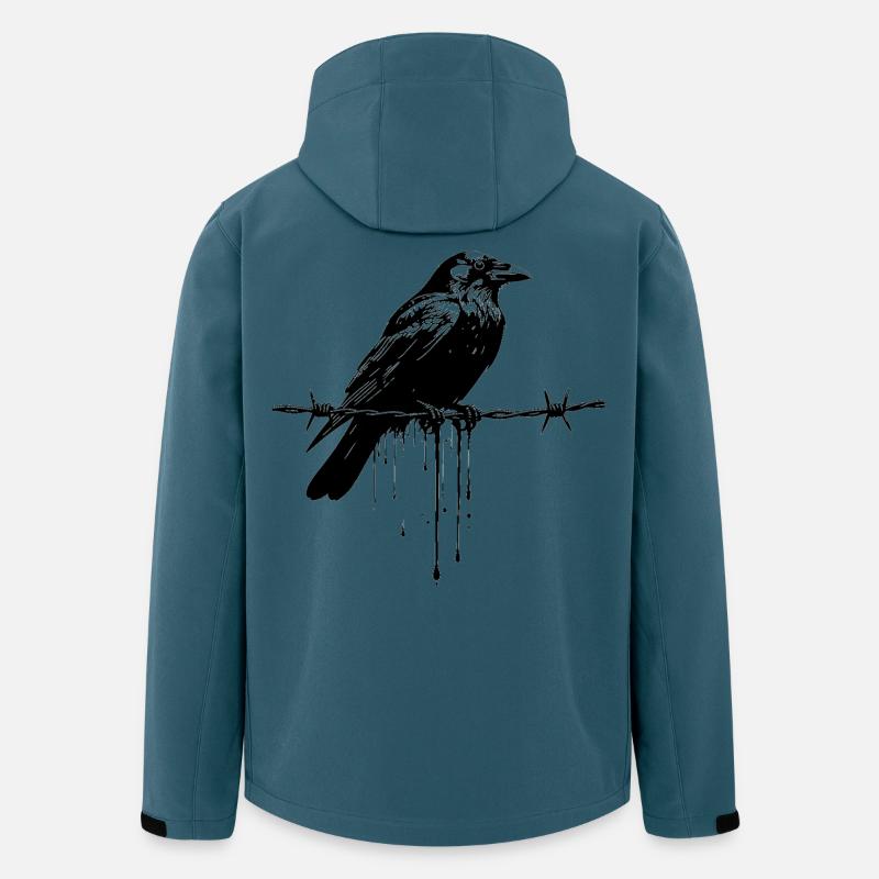 Rabe auf Stacheldraht-Tinte - Recycelte Männer Softshell-Jacke von Stanley/Stella - Dunkles Petrol