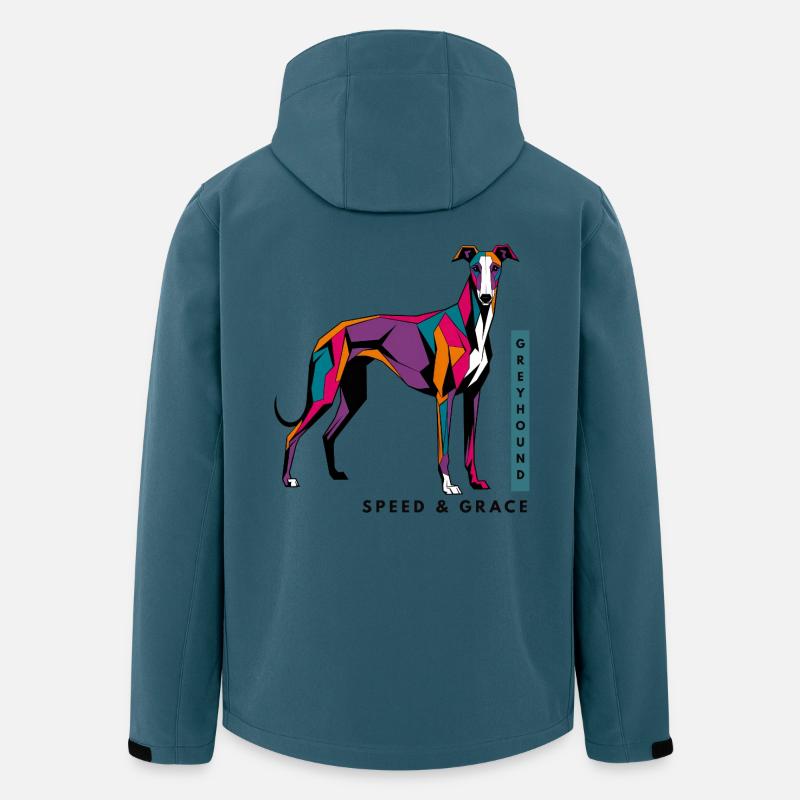 Bunter Windhund - Recycelte Männer Softshell-Jacke von Stanley/Stella - Dunkles Petrol