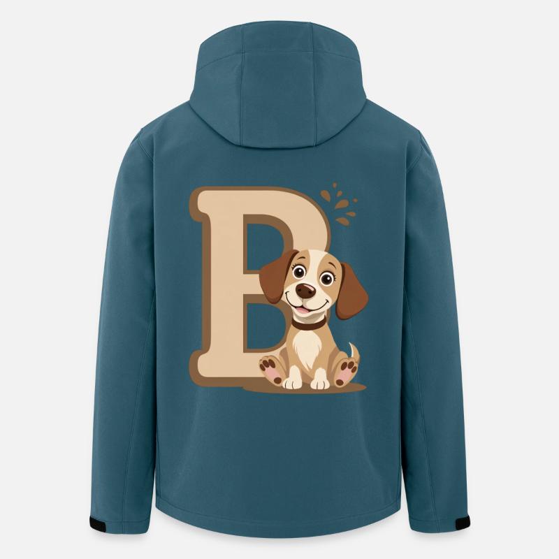 Buchstabe B mit Hundemotiv - Recycelte Männer Softshell-Jacke von Stanley/Stella - Dunkles Petrol
