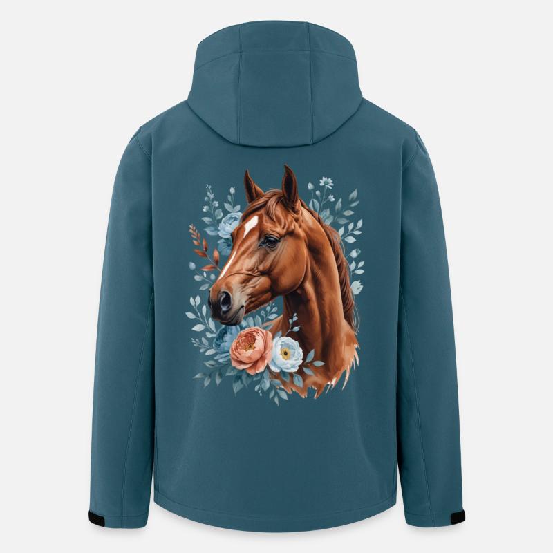 Pferd mit Blumenkranz - Recycelte Männer Softshell-Jacke von Stanley/Stella - Dunkles Petrol
