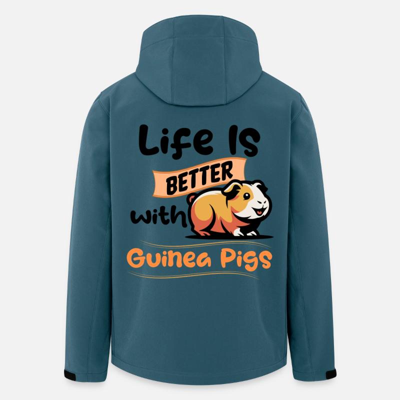 Leben ist besser mit Meerschweinchen! - Recycelte Männer Softshell-Jacke von Stanley/Stella - Dunkles Petrol