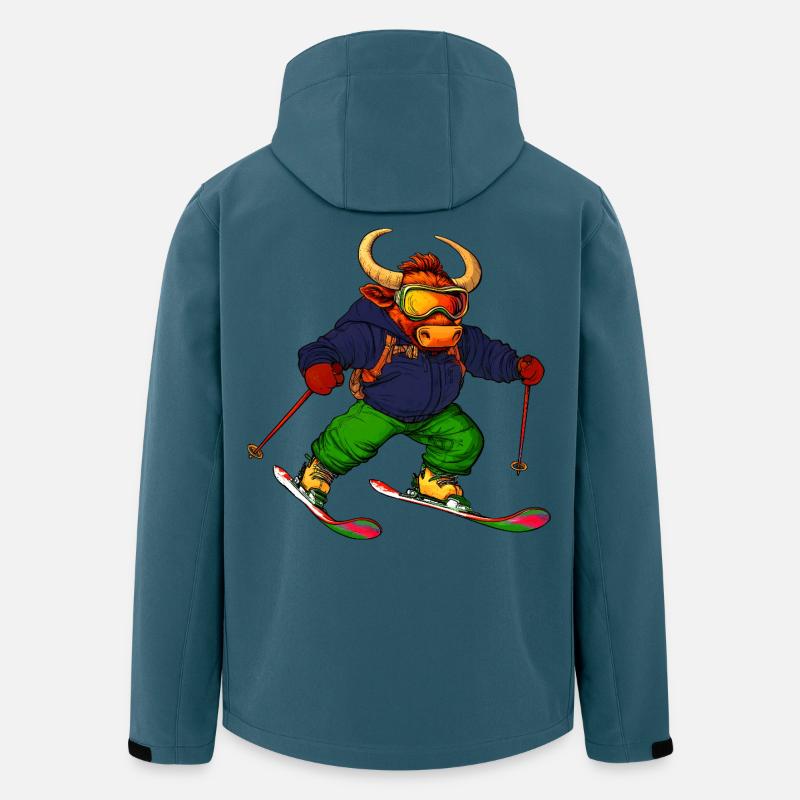 Stiere Skifahrer / Ski Stier - Recycelte Männer Softshell-Jacke von Stanley/Stella - Dunkles Petrol