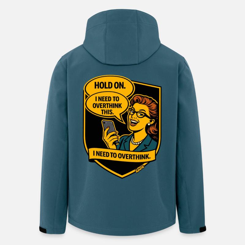 Repenser la bande dessinée rétro - Overthinker - Veste softshell homme en polyester recyclé Stanley/Stella - bleu pétrole foncé
