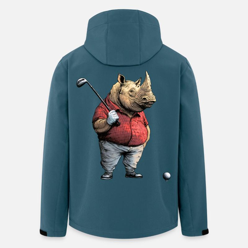 Nashörner Golf - Recycelte Männer Softshell-Jacke von Stanley/Stella - Dunkles Petrol