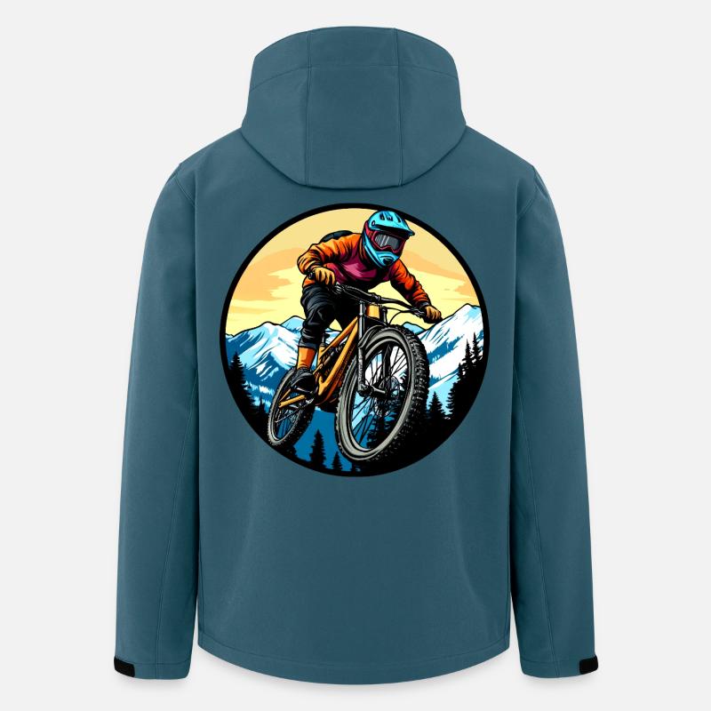 Mountainbike Biker - Recycelte Männer Softshell-Jacke von Stanley/Stella - Dunkles Petrol