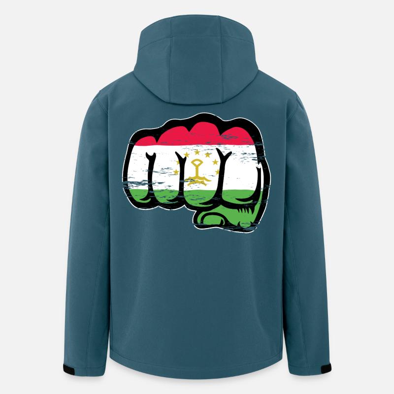Tadschikistan_Flagge_Faust_used - Recycelte Männer Softshell-Jacke von Stanley/Stella - Dunkles Petrol