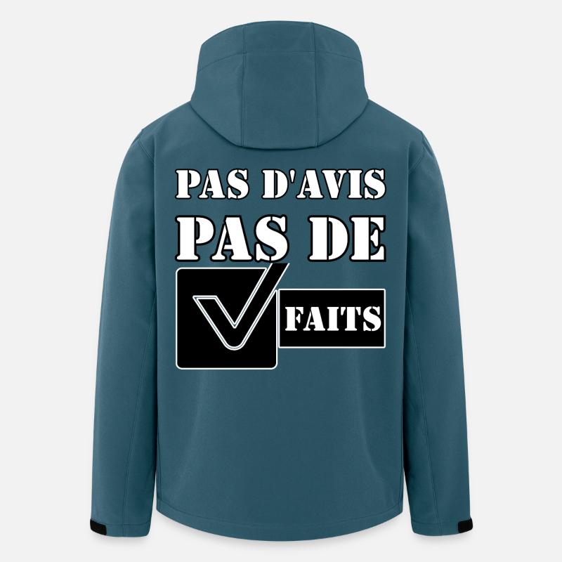 PAS D'AVIS. PAS DE FAITS. - Veste softshell homme en polyester recyclé Stanley/Stella - bleu pétrole foncé
