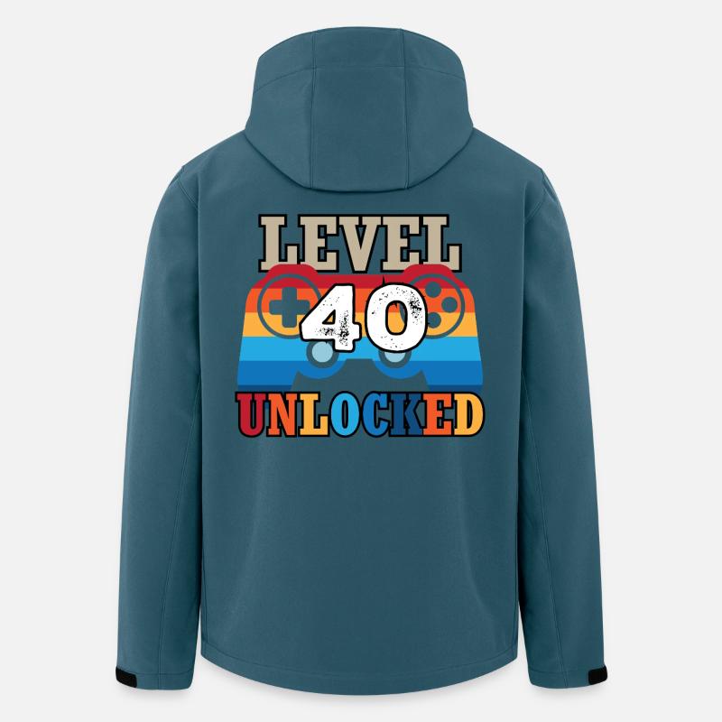 Level 40 Unlocked - Recycelte Männer Softshell-Jacke von Stanley/Stella - Dunkles Petrol