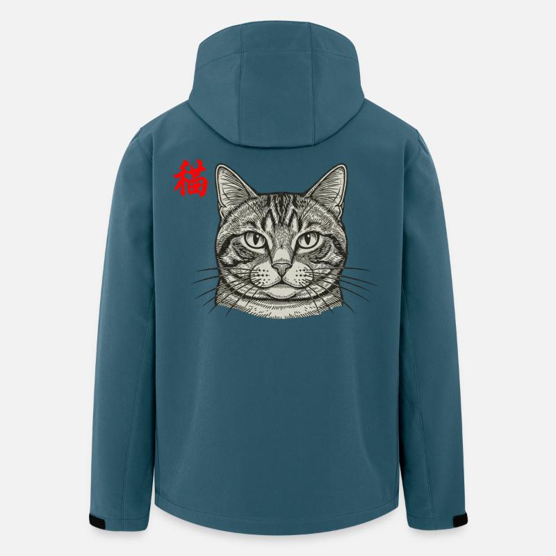 Katze Asiatisch - Recycelte Männer Softshell-Jacke von Stanley/Stella - Dunkles Petrol