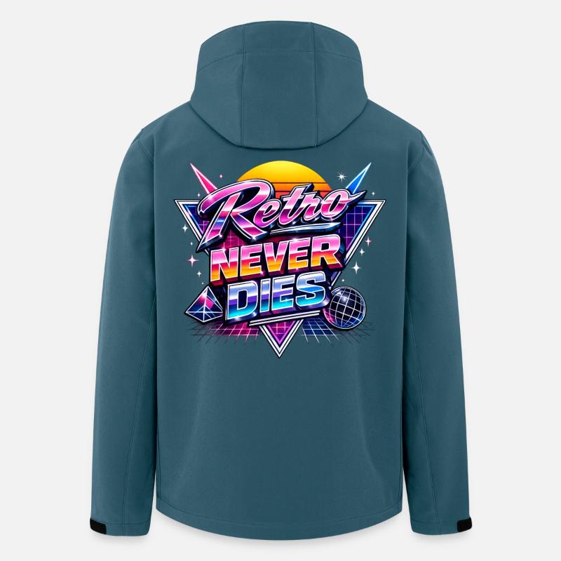 Le néon rétro ne meurt jamais - Veste softshell homme en polyester recyclé Stanley/Stella - bleu pétrole foncé