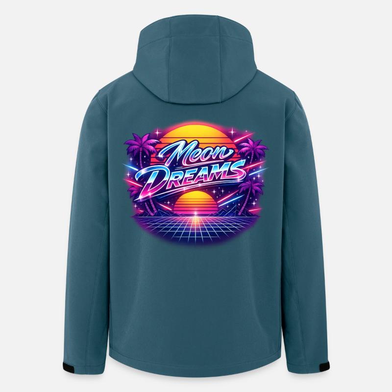 Moon Dreams Neon Retro Sunset - Recycelte Männer Softshell-Jacke von Stanley/Stella - Dunkles Petrol