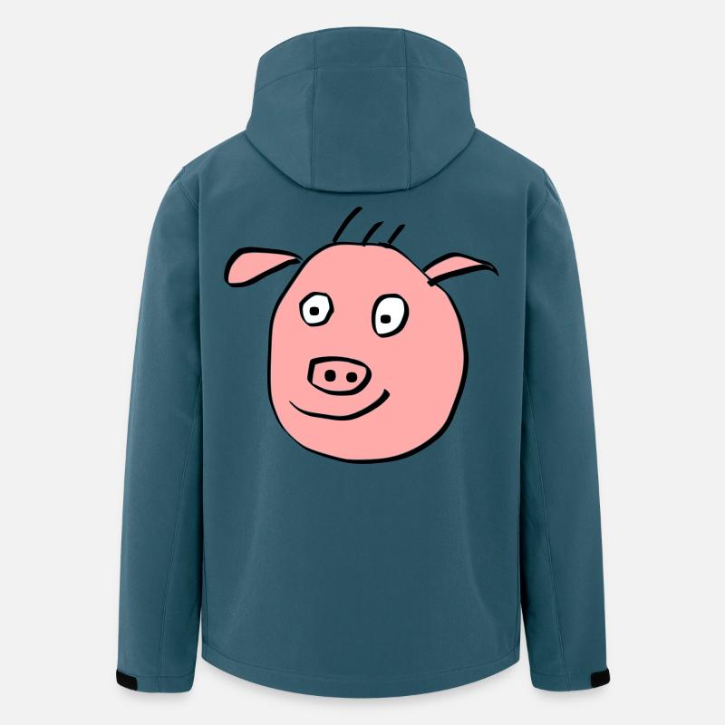 Nettes Schweine Gesicht - Recycelte Männer Softshell-Jacke von Stanley/Stella - Dunkles Petrol