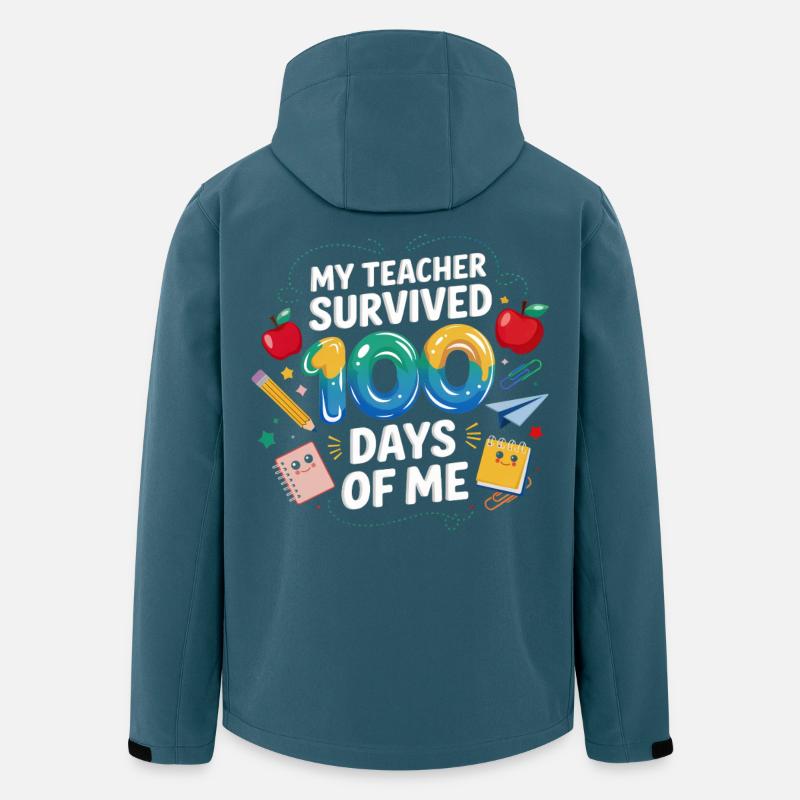 Mon professeur survit 100 jours - Veste softshell homme en polyester recyclé Stanley/Stella - bleu pétrole foncé