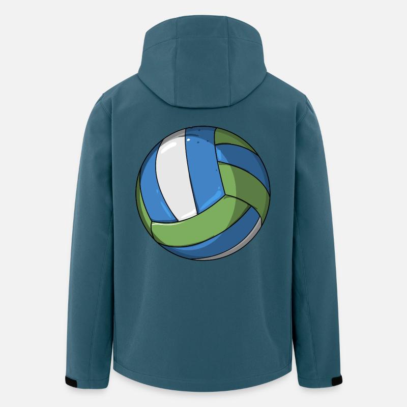 Volleyball vintage - Stanley/Stella herre softshelljakke i genanvendt polyester - mørk petrol